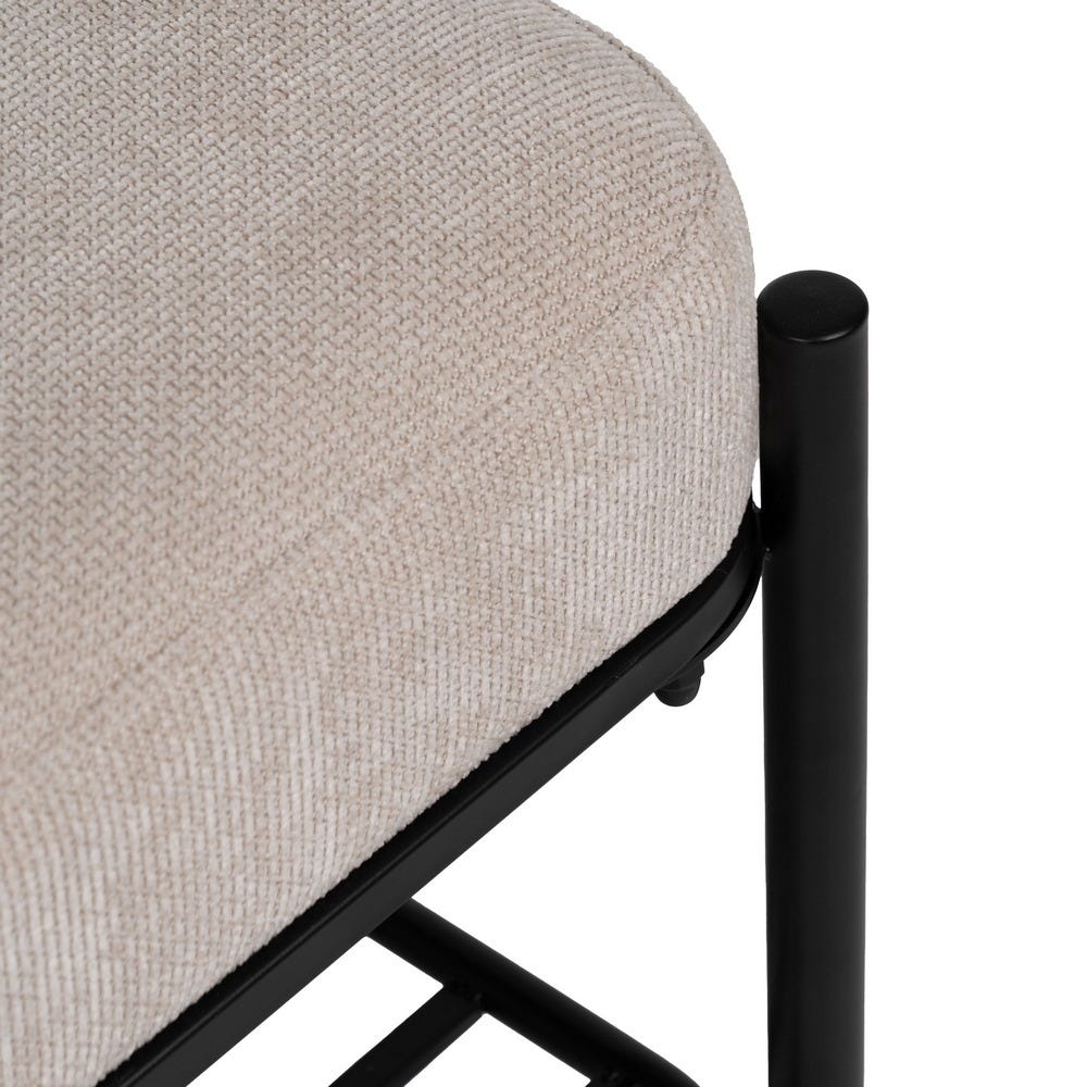 Banco Beige Tejido-Metal 91 X 36 X 45 Cm Banco Beige Tejido-Metal 91 X 36 X 45 Cm