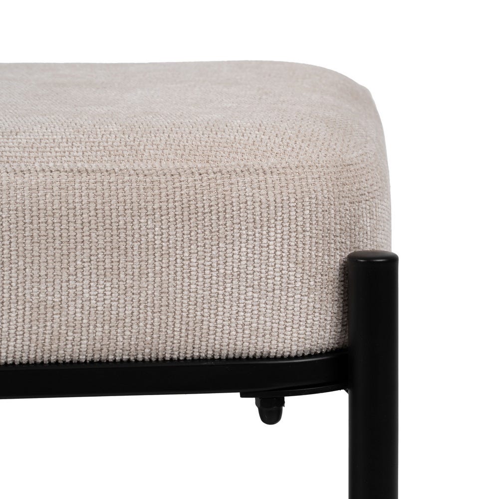 Banco Beige Tejido-Metal 91 X 36 X 45 Cm Banco Beige Tejido-Metal 91 X 36 X 45 Cm