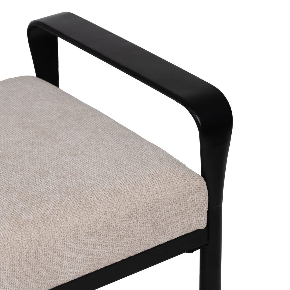 Banco Beige Tejido-Metal 121 X 46 X 52 Cm Banco Beige Tejido-Metal 121 X 46 X 52 Cm