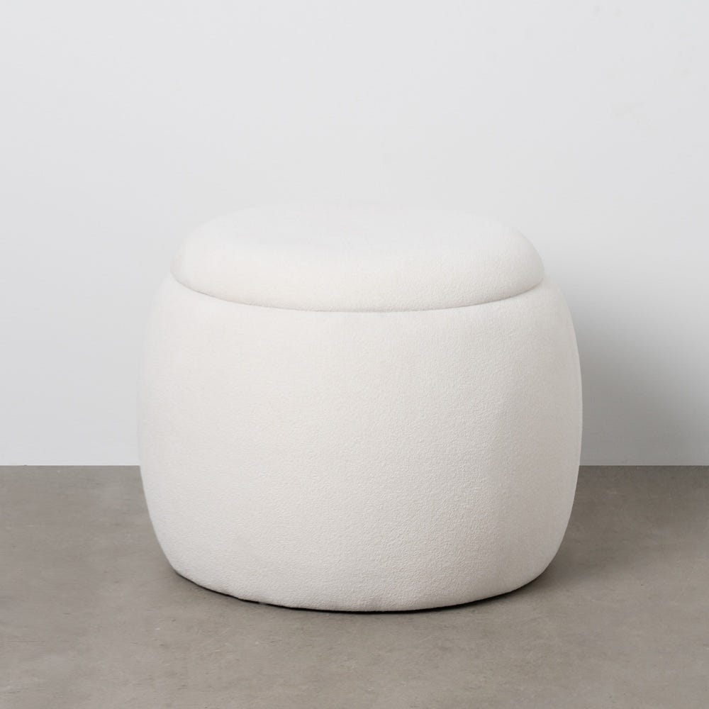 Puf Baúl Crema Dm-Tejido 55 X 55 X 43 Cm Puf Baúl Crema Dm-Tejido 55 X 55 X 43 Cm