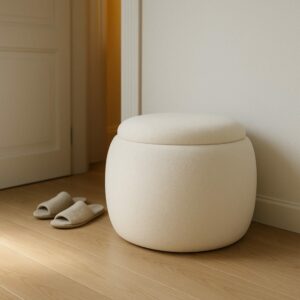 Puf Baúl Crema Dm-Tejido 55 X 55 X 43 Cm Puf Baúl Crema Dm-Tejido 55 X 55 X 43 Cm