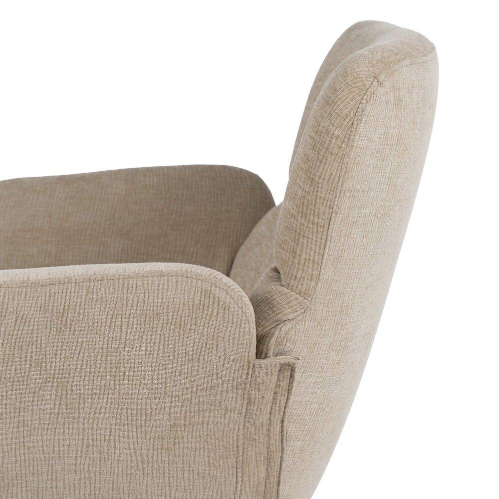 Sillón Beige Tejido-Metal Salón 69 X 70 X 79 Cm Sillón Beige Tejido-Metal Salón 69 X 70 X 79 Cm