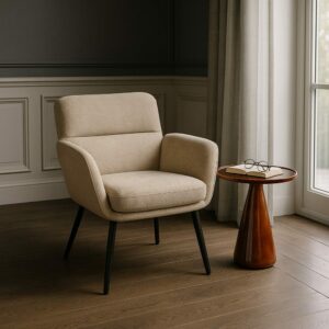 Sillón Beige Tejido-Metal Salón 69 X 70 X 79 Cm Sillón Beige Tejido-Metal Salón 69 X 70 X 79 Cm