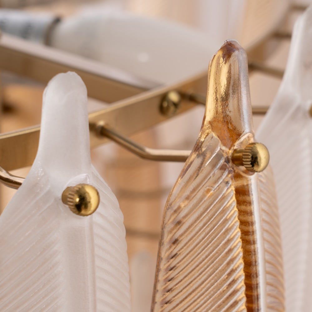 Lámpara Techo Plumas Champán Cristal 60 X 60 X 55 Cm Lámpara Techo Plumas Champán Cristal 60 X 60 X 55 Cm