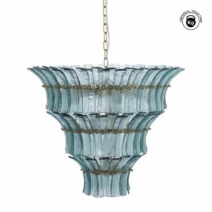 Lámpara Techo Verde Cristal Iluminación 70 X 70 X 56 Cm