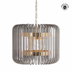 Lámpara Techo Oro-Gris Cristal 49,50 X 49,50 X 40 Cm