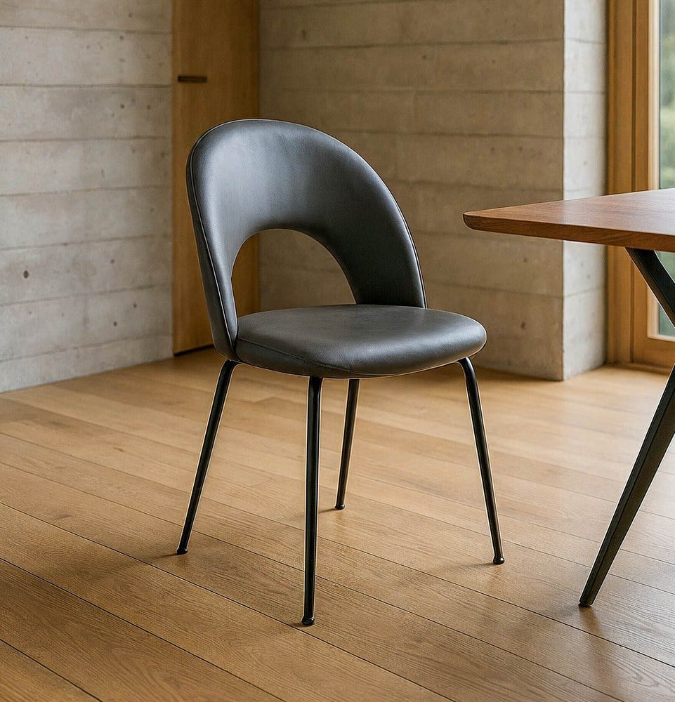 Silla Gris Simil Piel Contract 49 X 60 X 81 Cm Silla Gris Simil Piel Contract 49 X 60 X 81 Cm