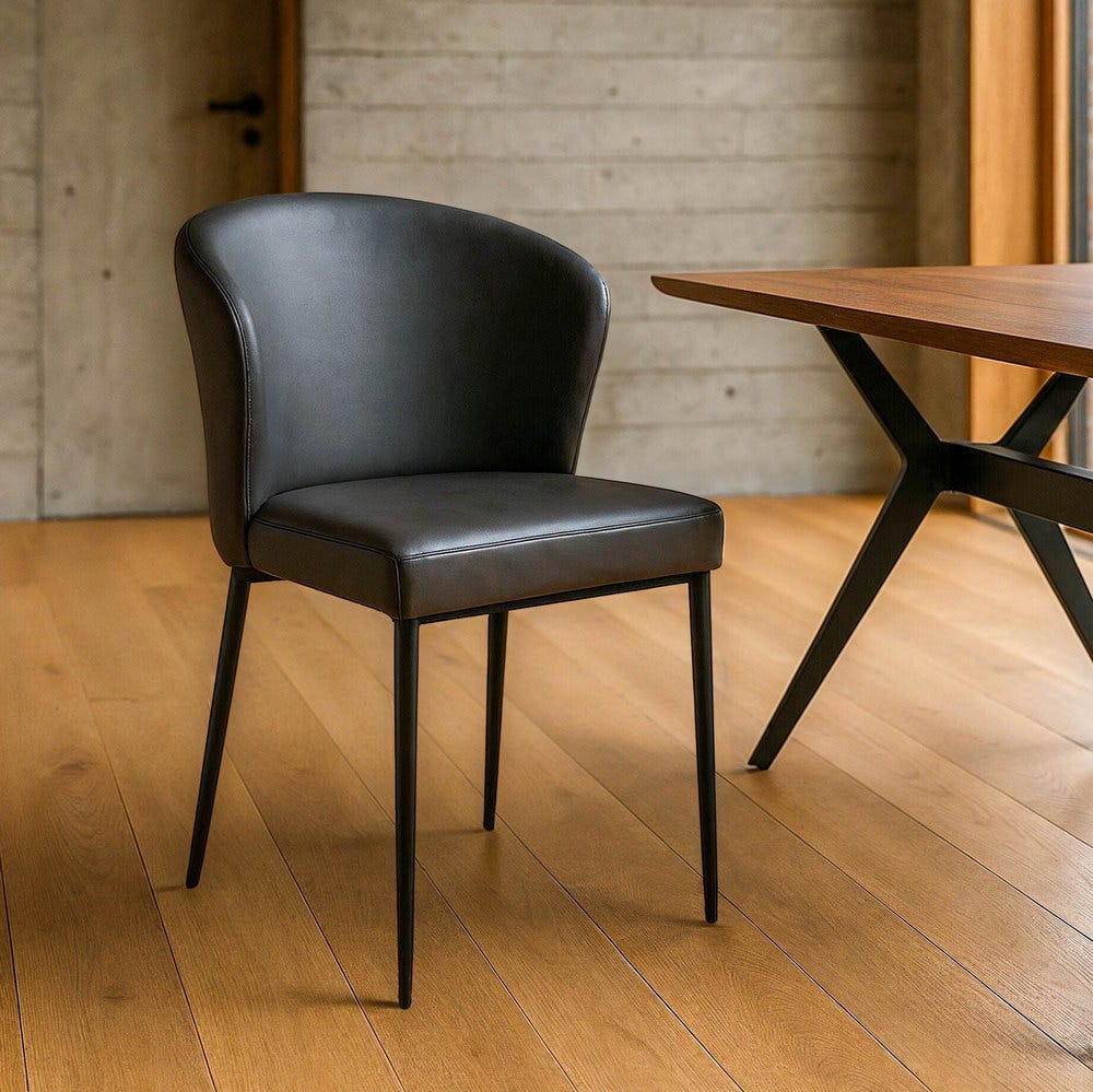 Silla Gris Simil Piel Contract 59 X 55 X 80 Cm Silla Gris Simil Piel Contract 59 X 55 X 80 Cm