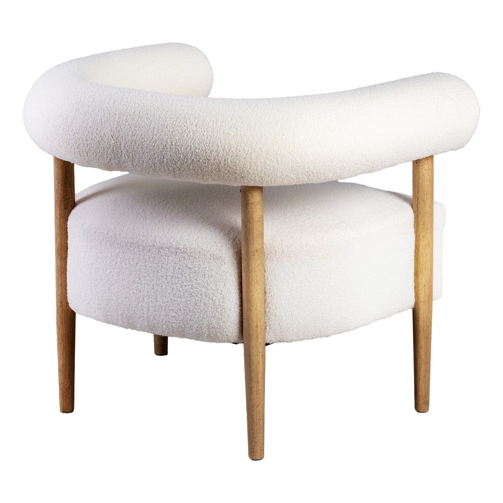 Sillón Beige Tejido-Madera Salón 80 X 67 X 69 Cm Sillón Beige Tejido-Madera Salón 80 X 67 X 69 Cm