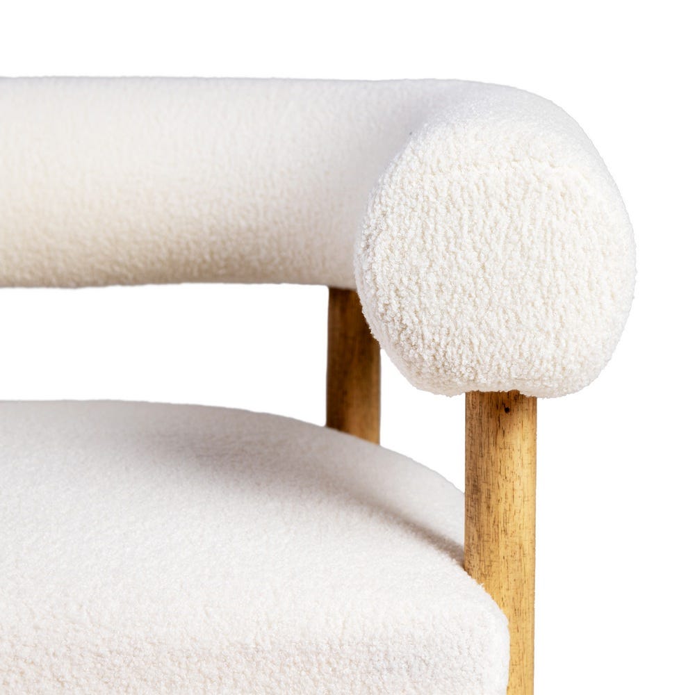 Sillón Beige Tejido-Madera Salón 80 X 67 X 69 Cm Sillón Beige Tejido-Madera Salón 80 X 67 X 69 Cm