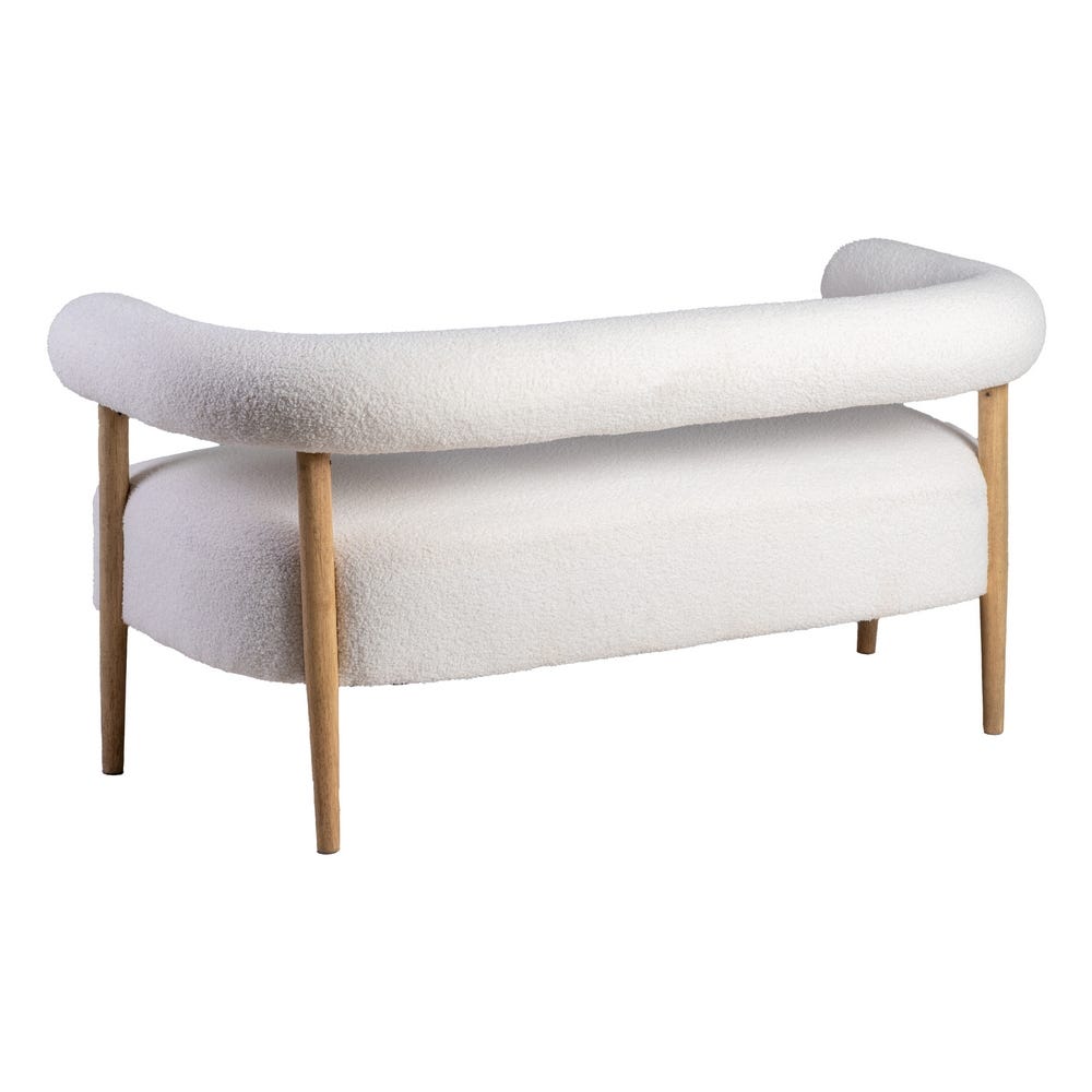 Sofá 2 Plazas Beige Tejido-Madera Salón 143 X 67 X 69 Cm Sofá 2 Plazas Beige Tejido-Madera Salón 143 X 67 X 69 Cm