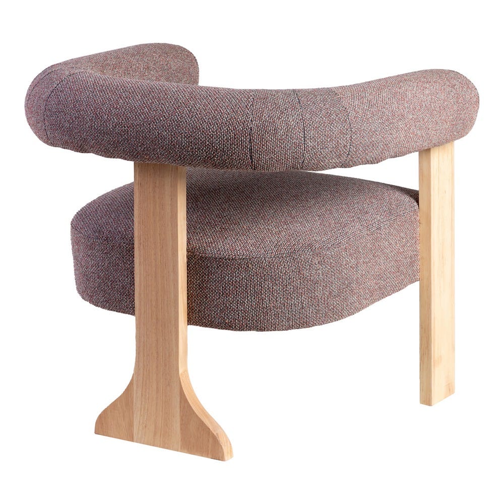 Sillón Jaspeado Gris-Rosa Tejido-Madera 84 X 69 X 72 Cm Sillón Jaspeado Gris-Rosa Tejido-Madera 84 X 69 X 72 Cm