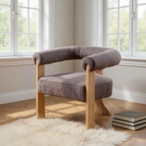 Sillón Jaspeado Gris-Rosa Tejido-Madera 84 X 69 X 72 Cm Sillón Jaspeado Gris-Rosa Tejido-Madera 84 X 69 X 72 Cm