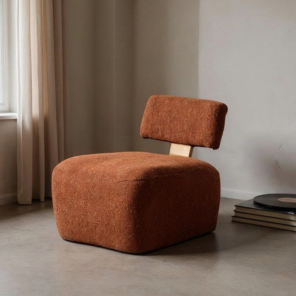 Sillón Jaspeado Teja Tejido-Madera Salón 60 X 72 X 64,50 Cm Sillón Jaspeado Teja Tejido-Madera Salón 60 X 72 X 64,50 Cm