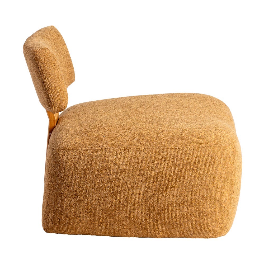 Sillón Jaspeado Mostaza Tejido-Madera 60 X 72 X 64,50 Cm Sillón Jaspeado Mostaza Tejido-Madera 60 X 72 X 64,50 Cm
