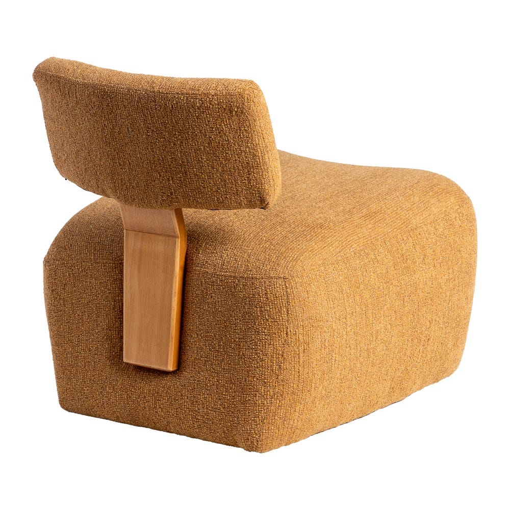 Sillón Jaspeado Mostaza Tejido-Madera 60 X 72 X 64,50 Cm Sillón Jaspeado Mostaza Tejido-Madera 60 X 72 X 64,50 Cm