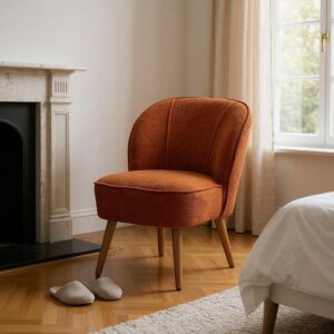 Sillón Terracota Madera De Caucho Salón 54 X 64 X 73 Cm