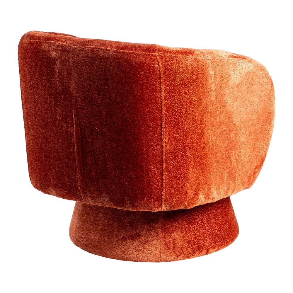 Sillón Giratorio Terracota Tejido Salón 78 X 79 X 77 Cm Sillón Giratorio Terracota Tejido Salón 78 X 79 X 77 Cm