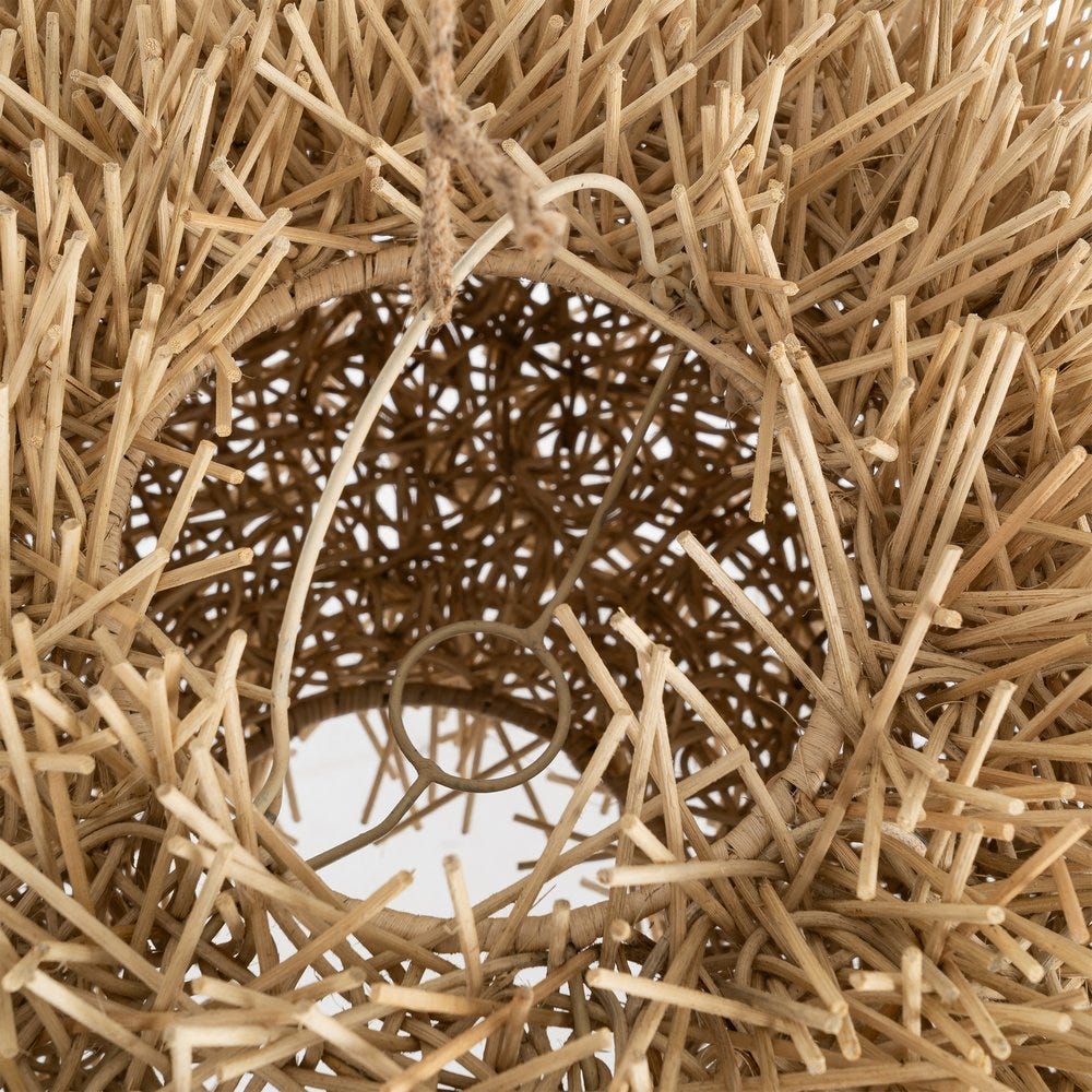 Lámpara Techo Natural Ratán Iluminación 50 X 50 X 33 Cm Lámpara Techo Natural Ratán Iluminación 50 X 50 X 33 Cm