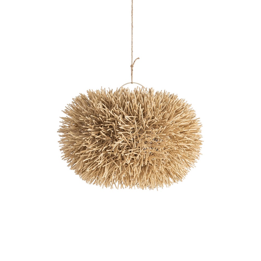 Lámpara Techo Natural Ratán Iluminación 50 X 50 X 33 Cm Lámpara Techo Natural Ratán Iluminación 50 X 50 X 33 Cm