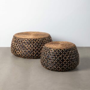 S/2 Mesa Centro Natural-Negro 100 X 100 X 40 Cm