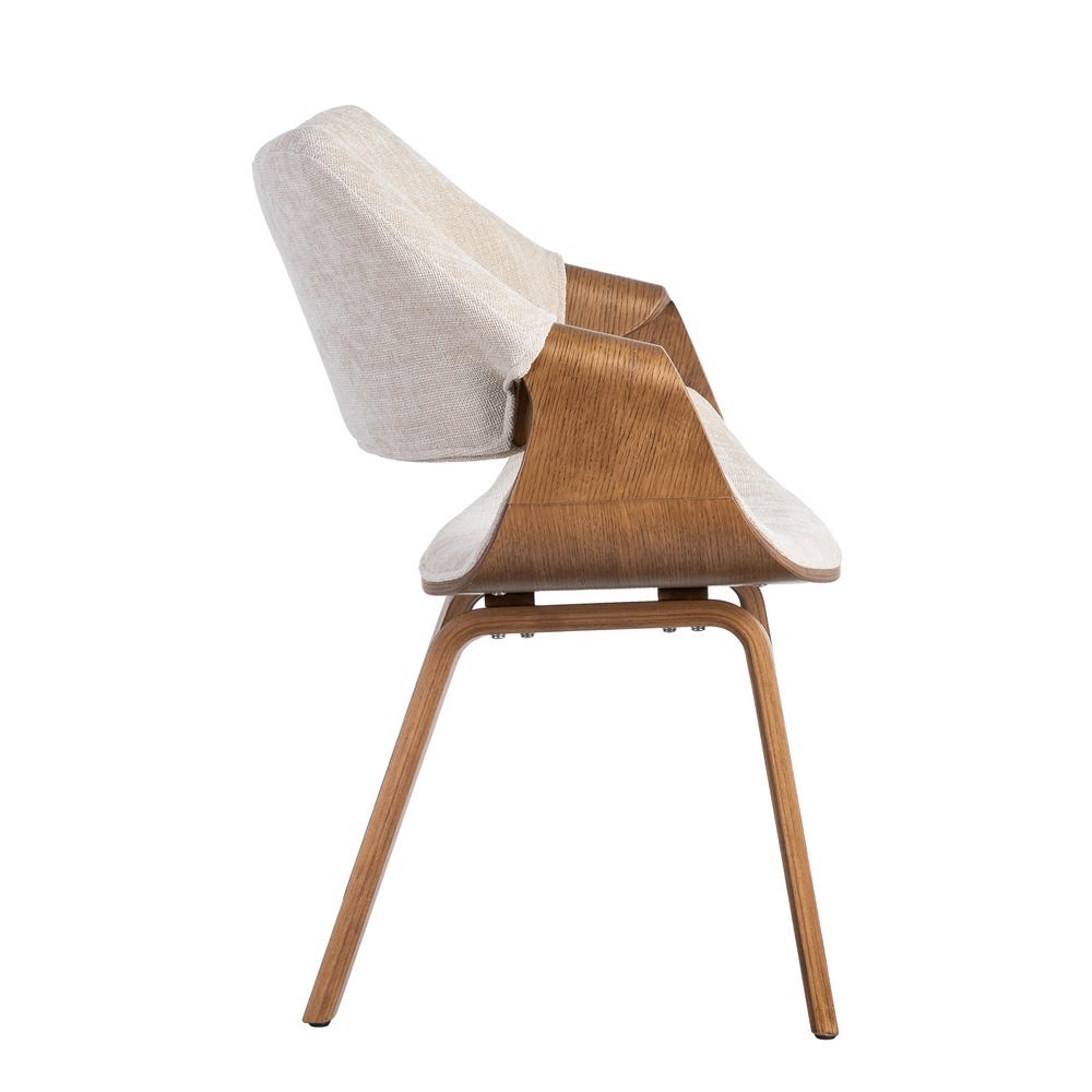 Silla Crema-Marrón Tejido-Madera 61 X 56 X 82 Cm Silla Crema-Marrón Tejido-Madera 61 X 56 X 82 Cm