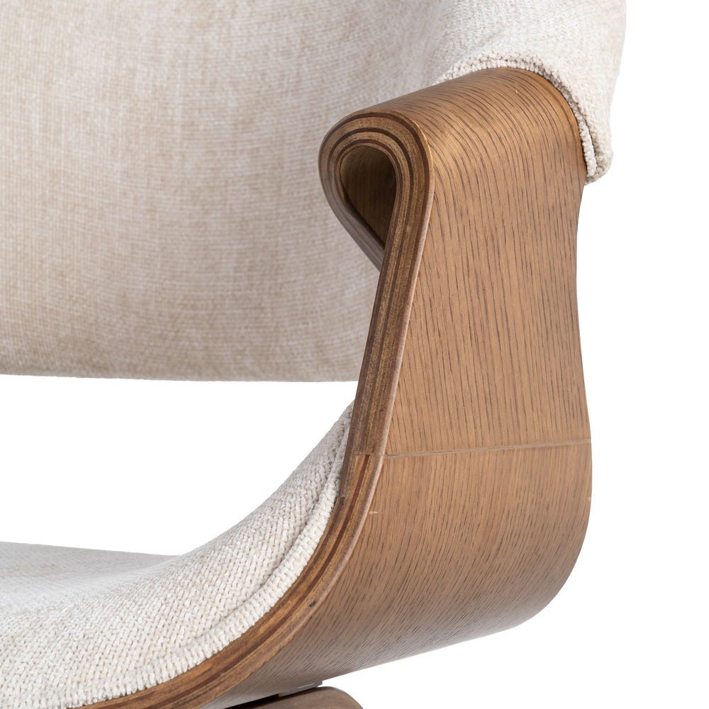 Silla Crema-Marrón Tejido-Madera 61 X 56 X 82 Cm Silla Crema-Marrón Tejido-Madera 61 X 56 X 82 Cm