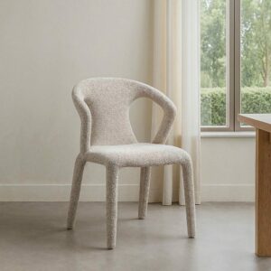 Silla Jaspeado Gris Tejido Salón 52,50 X 59 X 79 Cm