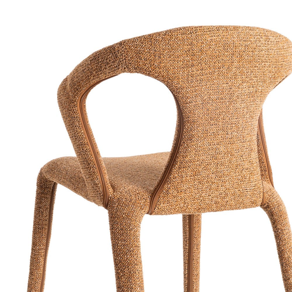 Silla Jaspeado Marrón Tejido Salón 52,50 X 59 X 79 Cm Silla Jaspeado Marrón Tejido Salón 52,50 X 59 X 79 Cm