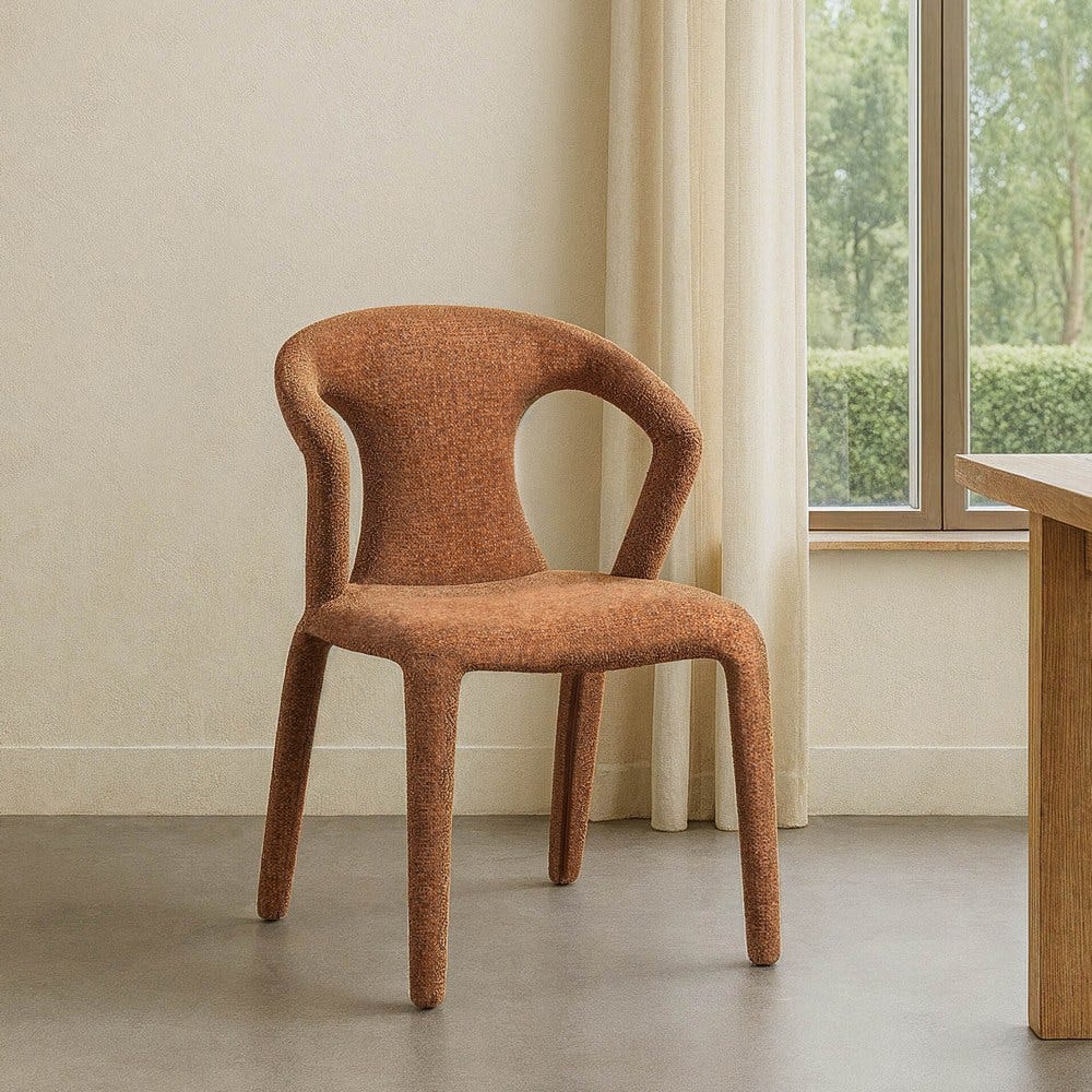 Silla Jaspeado Marrón Tejido Salón 52,50 X 59 X 79 Cm Silla Jaspeado Marrón Tejido Salón 52,50 X 59 X 79 Cm