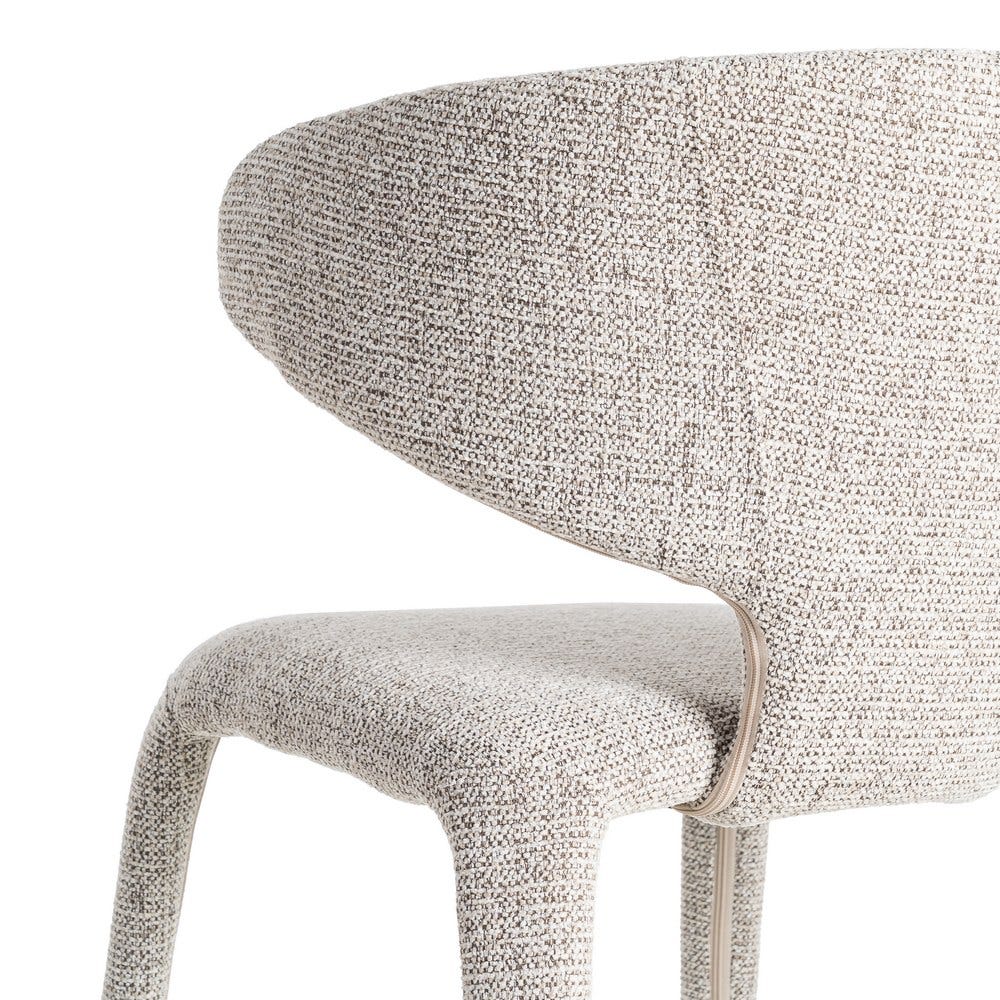 Silla Jaspeado Gris Tejido Salón 58 X 60 X 81 Cm Silla Jaspeado Gris Tejido Salón 58 X 60 X 81 Cm