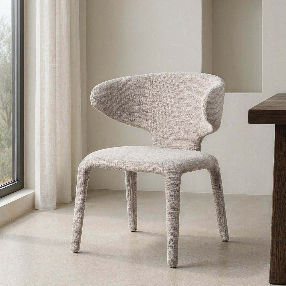 Silla Jaspeado Gris Tejido Salón 58 X 60 X 81 Cm Silla Jaspeado Gris Tejido Salón 58 X 60 X 81 Cm