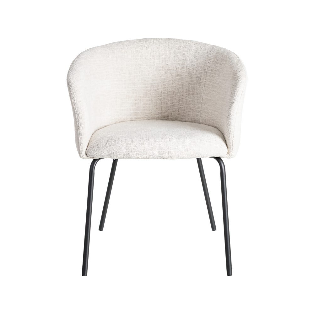Silla Crema Tejido-Metal Salón 61 X 56 X 77,50 Cm Silla Crema Tejido-Metal Salón 61 X 56 X 77,50 Cm