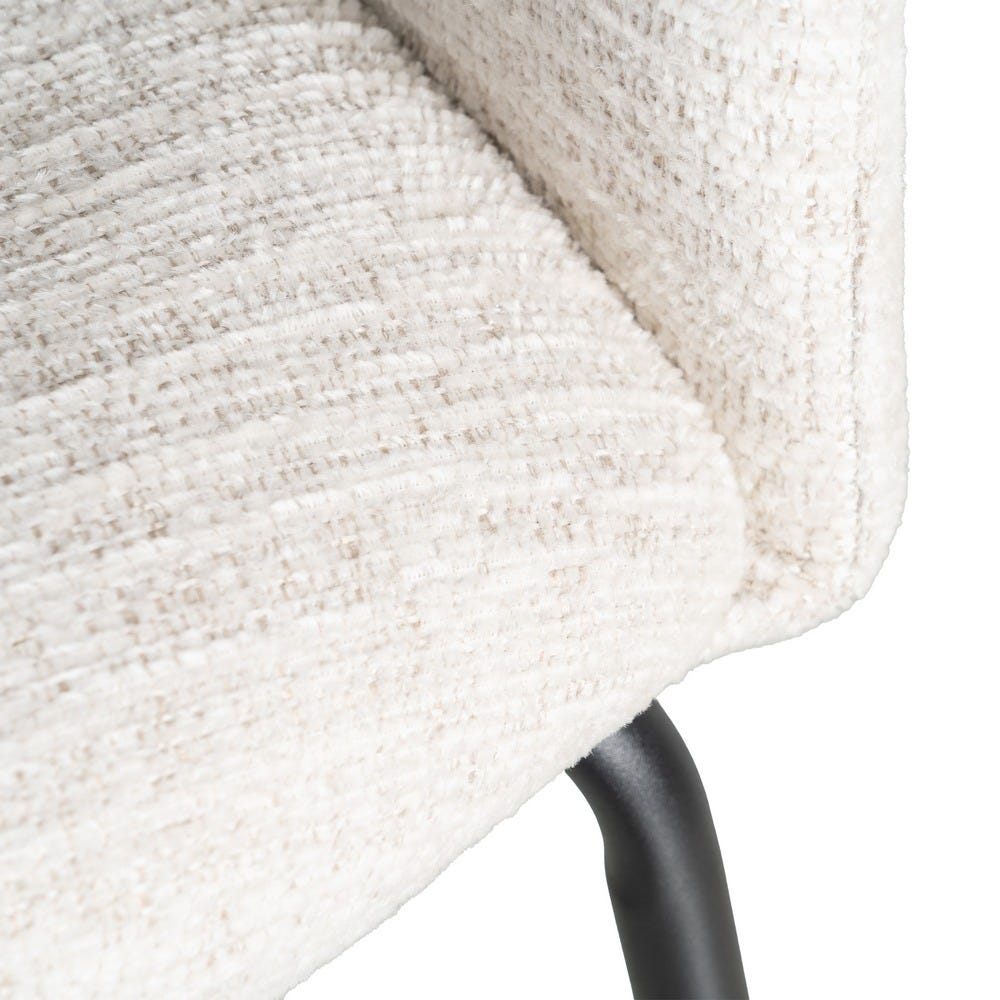 Silla Crema Tejido-Metal Salón 61 X 56 X 77,50 Cm Silla Crema Tejido-Metal Salón 61 X 56 X 77,50 Cm