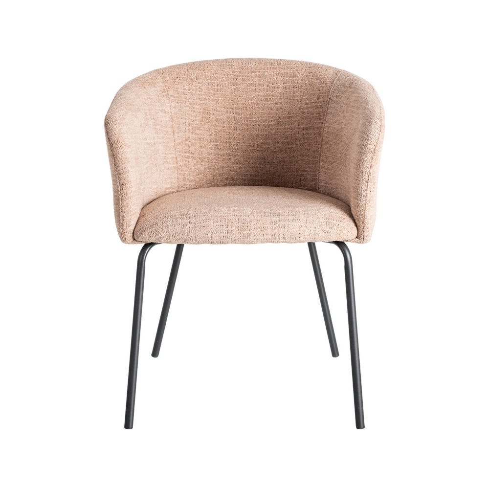 Silla Rosa Tejido-Metal Salón 61 X 56 X 77,50 Cm Silla Rosa Tejido-Metal Salón 61 X 56 X 77,50 Cm