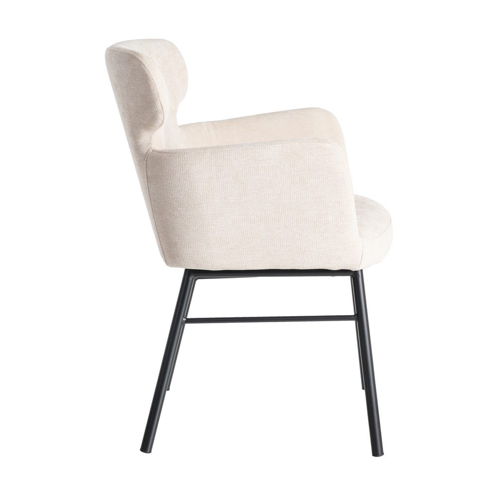 Silla Crema Tejido-Metal Salón 59,50 X 62,50 X 86 Cm Silla Crema Tejido-Metal Salón 59,50 X 62,50 X 86 Cm