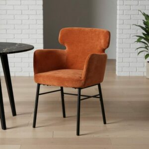 Silla Terracota Tejido-Metal Salón 59,50 X 62,50 X 86 Cm