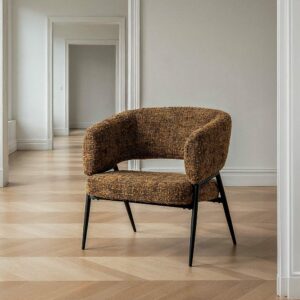 Sillón Jaspeado Marrón Tejido-Metal 71 X 70 X 75 Cm Sillón Jaspeado Marrón Tejido-Metal 71 X 70 X 75 Cm