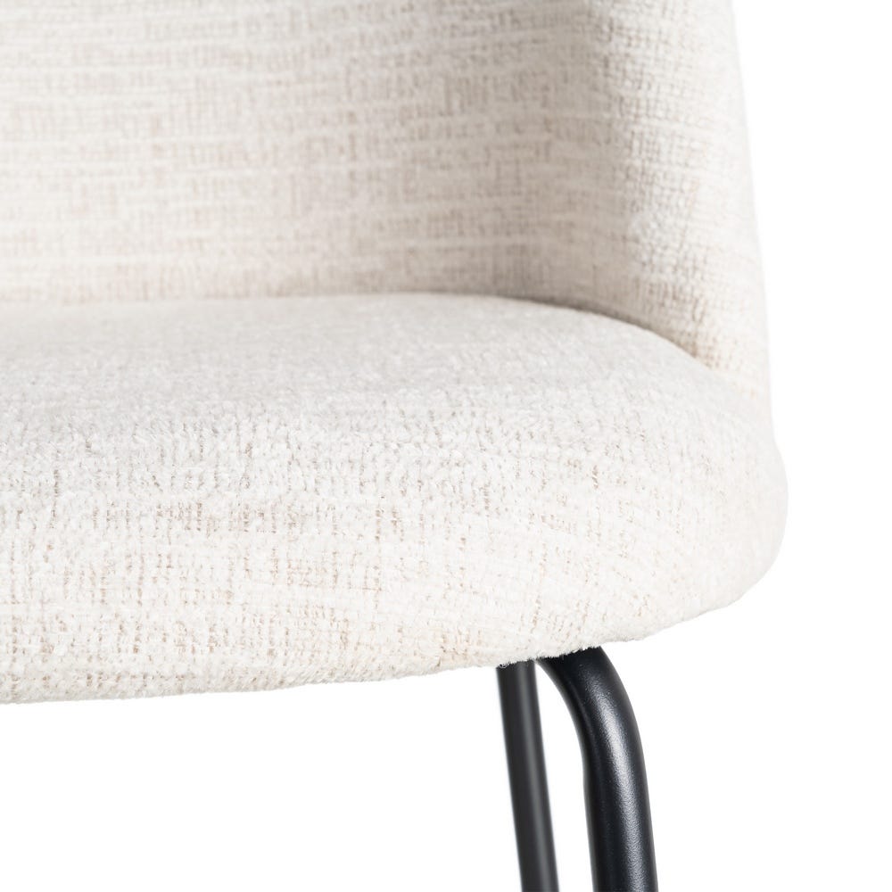 Silla Crema Tejido-Metal Contract 49 X 48 X 80 Cm Silla Crema Tejido-Metal Contract 49 X 48 X 80 Cm