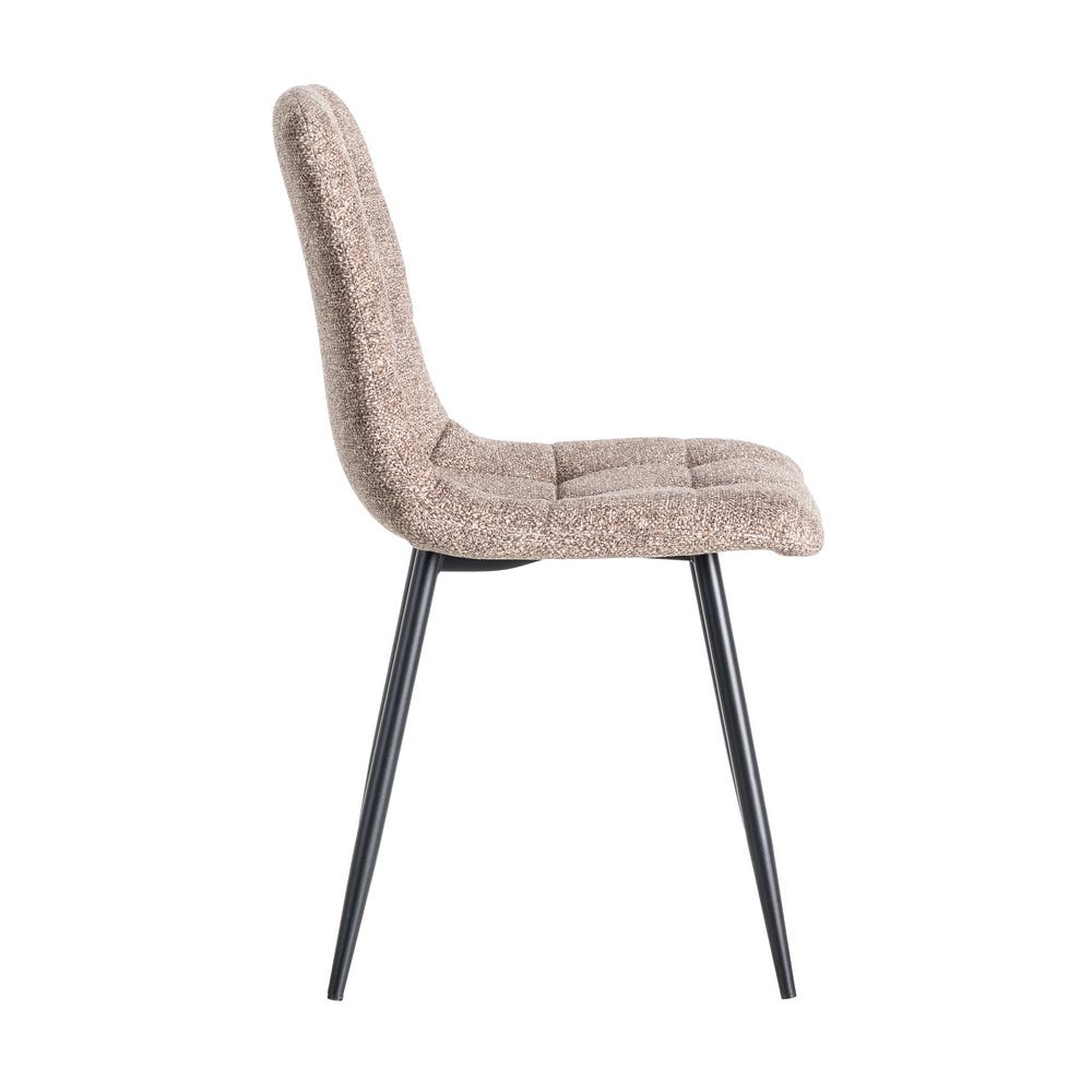 Silla Jaspeado Taupe Tejido-Metal 44 X 52 X 86 Cm Silla Jaspeado Taupe Tejido-Metal 44 X 52 X 86 Cm