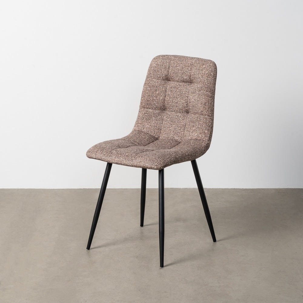 Silla Jaspeado Taupe Tejido-Metal 44 X 52 X 86 Cm Silla Jaspeado Taupe Tejido-Metal 44 X 52 X 86 Cm