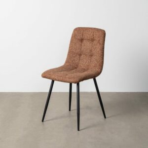 Silla Jaspeado Ocre Tejido-Metal 44 X 52 X 86 Cm Silla Jaspeado Ocre Tejido-Metal 44 X 52 X 86 Cm