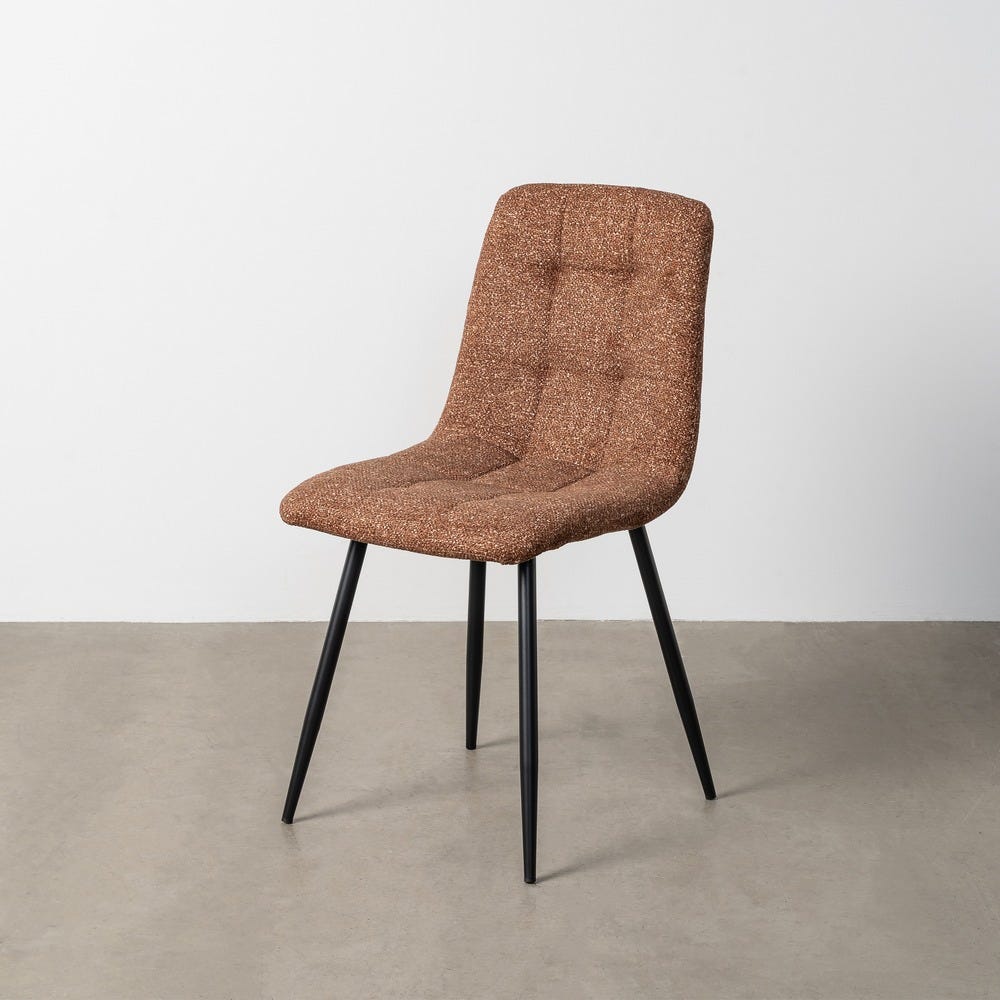 Silla Jaspeado Ocre Tejido-Metal 44 X 52 X 86 Cm Silla Jaspeado Ocre Tejido-Metal 44 X 52 X 86 Cm