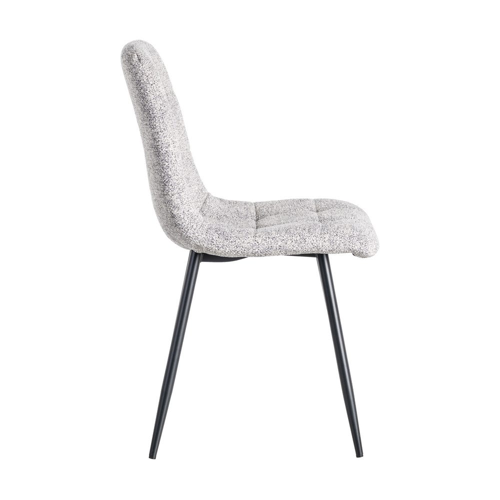 Silla Jaspeado Gris-Blanco Tejido-Metal 44 X 52 X 86 Cm Silla Jaspeado Gris-Blanco Tejido-Metal 44 X 52 X 86 Cm