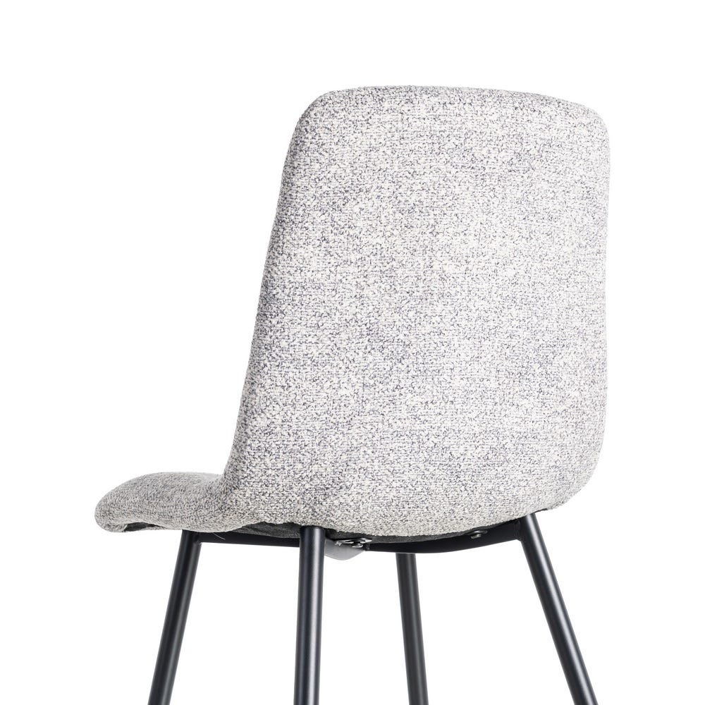 Silla Jaspeado Gris-Blanco Tejido-Metal 44 X 52 X 86 Cm Silla Jaspeado Gris-Blanco Tejido-Metal 44 X 52 X 86 Cm