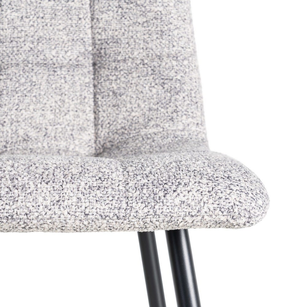 Silla Jaspeado Gris-Blanco Tejido-Metal 44 X 52 X 86 Cm Silla Jaspeado Gris-Blanco Tejido-Metal 44 X 52 X 86 Cm