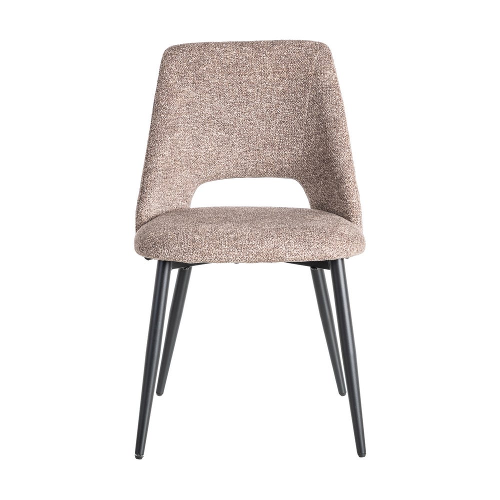 Silla Jaspeado Taupe Tejido-Metal 50 X 57 X 81 Cm Silla Jaspeado Taupe Tejido-Metal 50 X 57 X 81 Cm