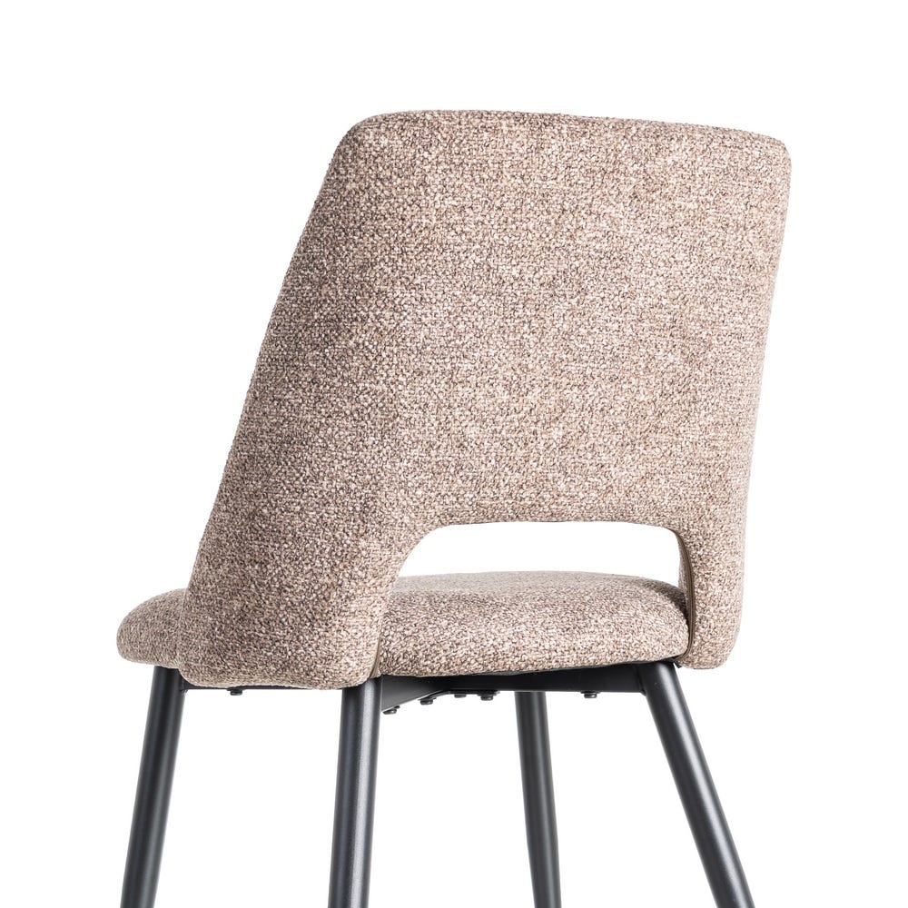 Silla Jaspeado Taupe Tejido-Metal 50 X 57 X 81 Cm Silla Jaspeado Taupe Tejido-Metal 50 X 57 X 81 Cm