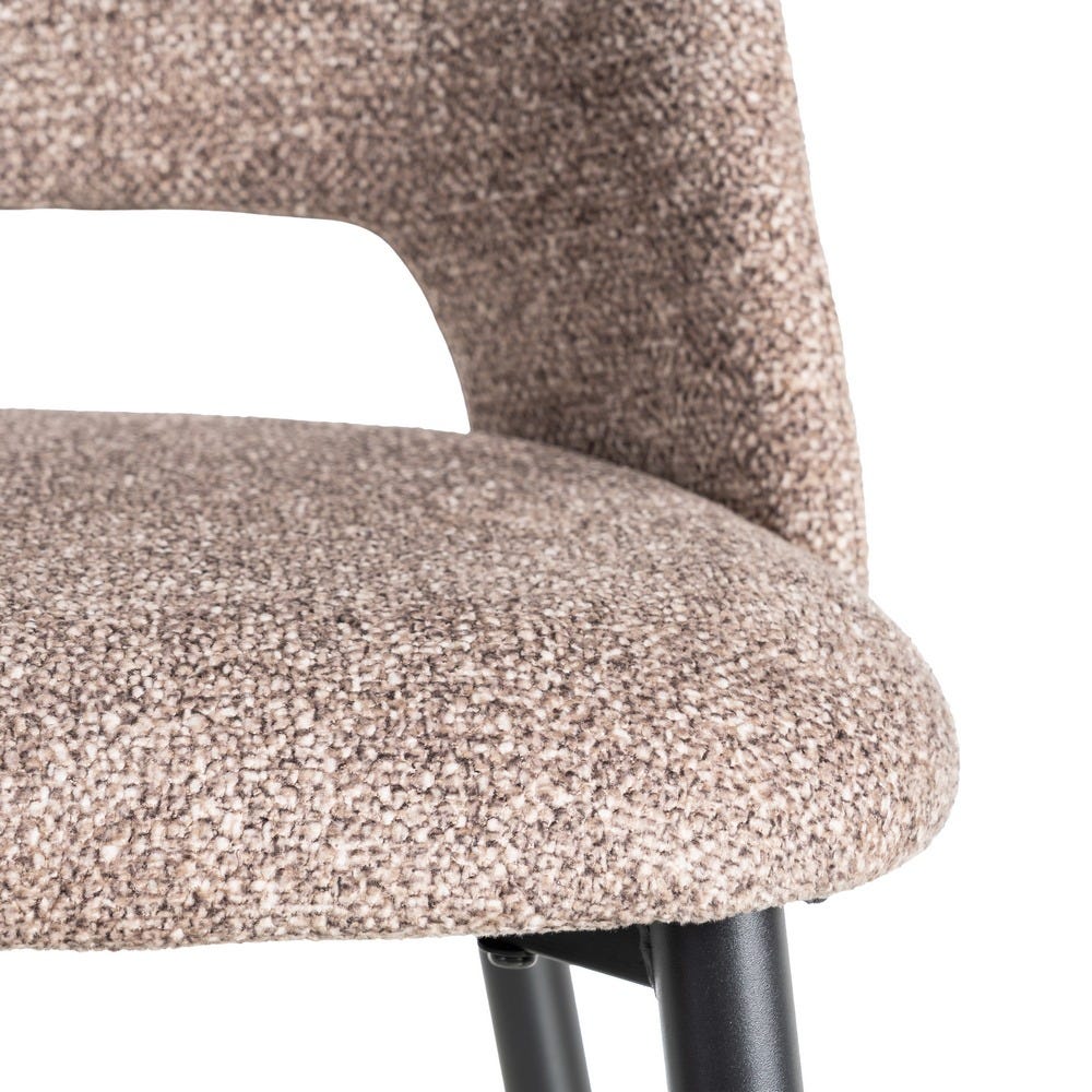 Silla Jaspeado Taupe Tejido-Metal 50 X 57 X 81 Cm Silla Jaspeado Taupe Tejido-Metal 50 X 57 X 81 Cm