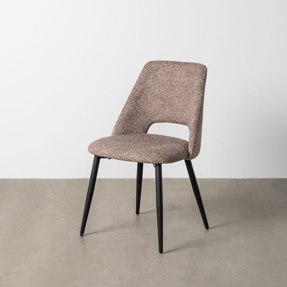 Silla Jaspeado Taupe Tejido-Metal 50 X 57 X 81 Cm Silla Jaspeado Taupe Tejido-Metal 50 X 57 X 81 Cm